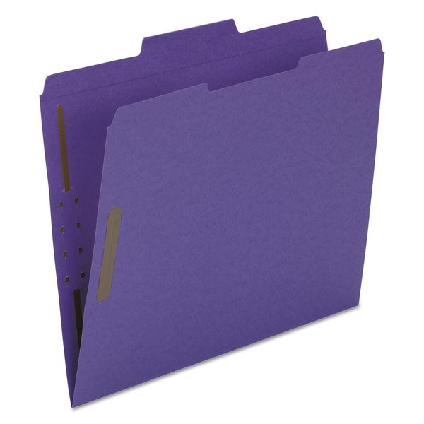 Smead Top Tab Colored 2-Fastener Folders, 1/3-Cut Tabs, Letter, Purple, PK50 13040